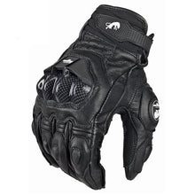 Load image into Gallery viewer, Motorcycle Gloves Black Racing Genuine Leather