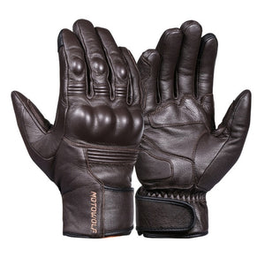 Real Leather Motorcycle Gloves Waterproof Windproof