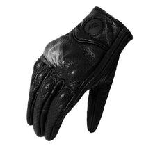 Load image into Gallery viewer, Real Leather Motorcycle Gloves Waterproof Windproof