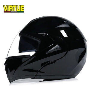 Motorcycle helmet with double glass lens and mask