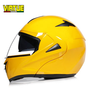 Motorcycle helmet with double glass lens and mask