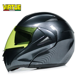 Motorcycle helmet with double glass lens and mask