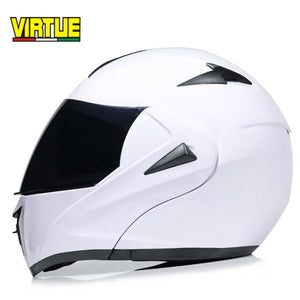 Motorcycle helmet with double glass lens and mask