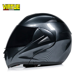 Motorcycle helmet with double glass lens and mask