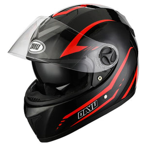 Matte Black Full Face Motorcycle Helmet With Dual Lens