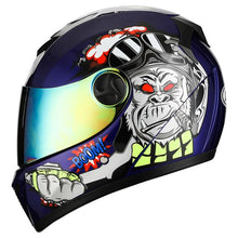 Load image into Gallery viewer, Matte Black Full Face Motorcycle Helmet With Dual Lens