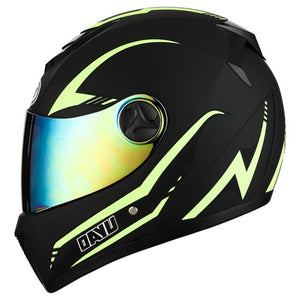 Matte Black Full Face Motorcycle Helmet With Dual Lens