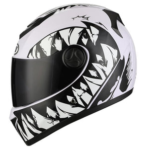 Matte Black Full Face Motorcycle Helmet With Dual Lens