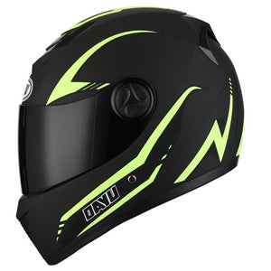 Matte Black Full Face Motorcycle Helmet With Dual Lens