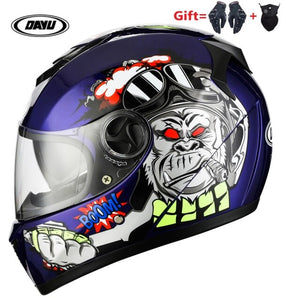 2 Gifts Full Face Motorcycle Helmet With Dual Lens