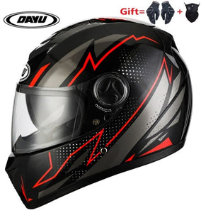 2 Gifts Full Face Motorcycle Helmet With Dual Lens