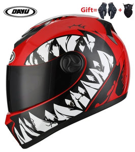 2 Gifts Full Face Motorcycle Helmet With Dual Lens