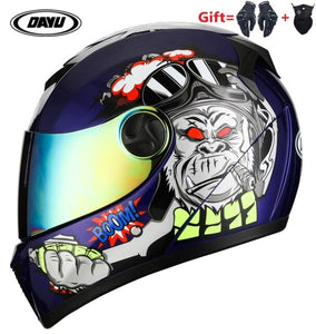 2 Gifts Full Face Motorcycle Helmet With Dual Lens