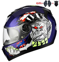 Load image into Gallery viewer, 2 Gifs Full Face Motorcycle Helmet