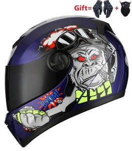 2 Gifs Full Face Motorcycle Helmet