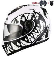 Load image into Gallery viewer, 2 Gifs Full Face Motorcycle Helmet