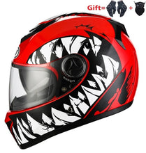 Load image into Gallery viewer, 2 Gifs Full Face Motorcycle Helmet