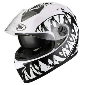 Full Face Motorcycle Helmet Washable Lining with Dual Lens